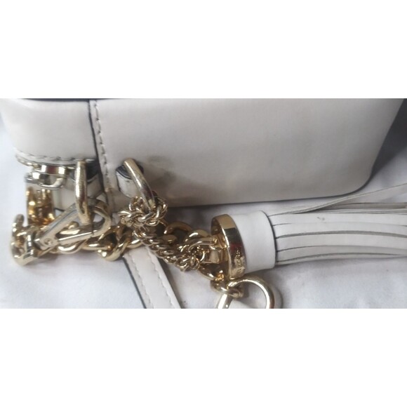 Michael Kors Ginny Crossbody Bag Gold Studs Off-White Leather AS IS Retail $248 - Picture 10 of 12